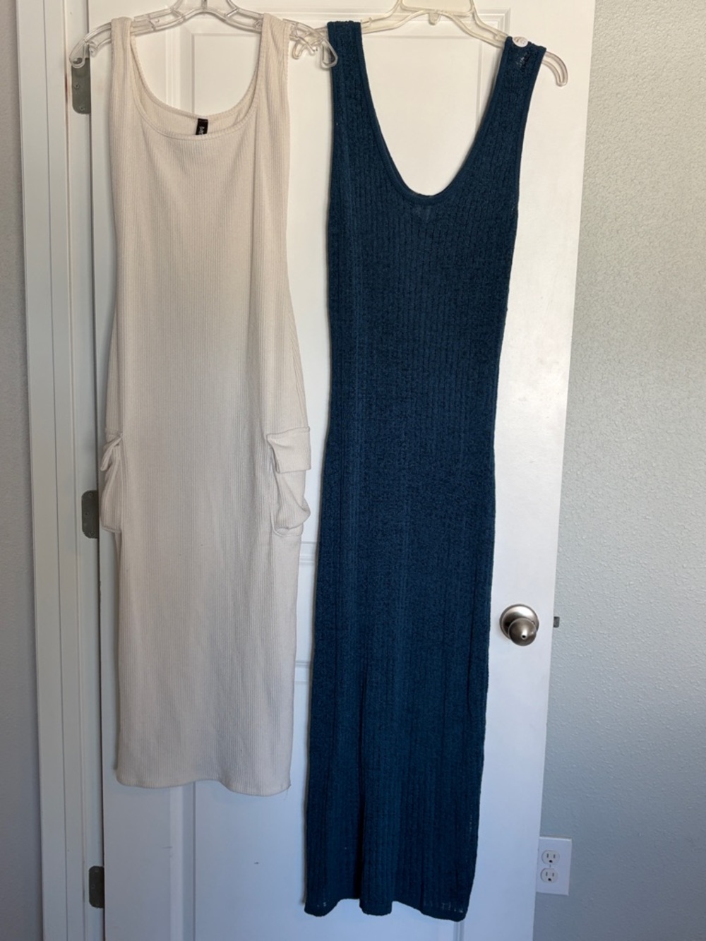 2 Sleeveless Maxi Dress’ Cream L & Deep Teal XL (🚨FLAW ALERT ‼️ on Teal🚨)
